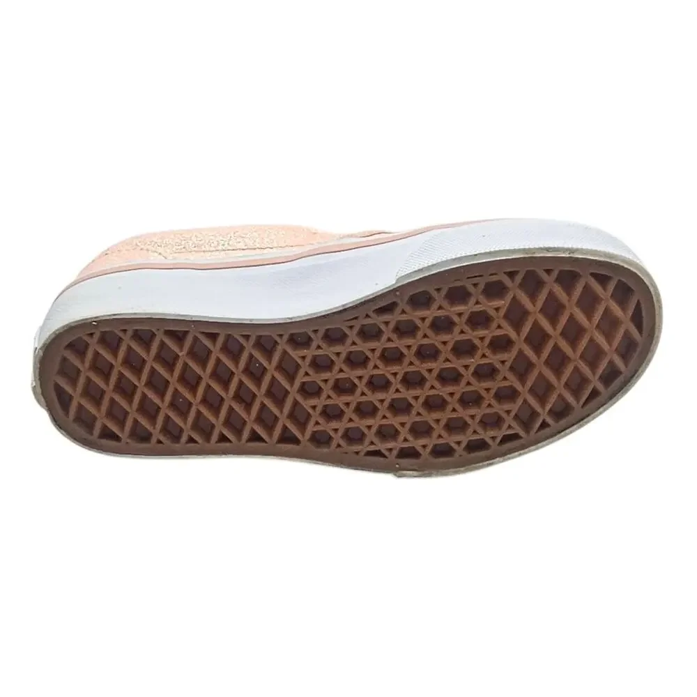 Vans Pink Apricot Nectar Glitter Classic Slip On Skate Sneaker